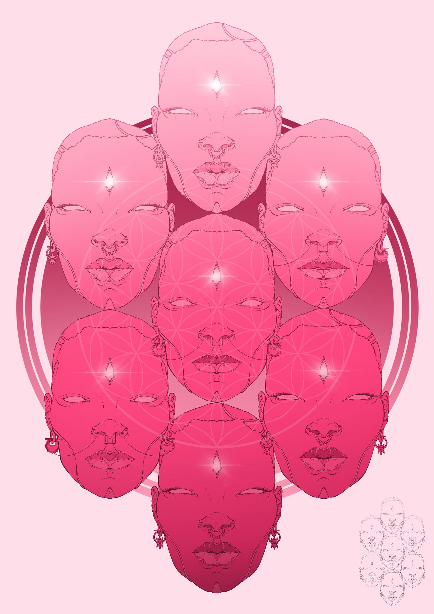 7 Cuerpos ilustración digital