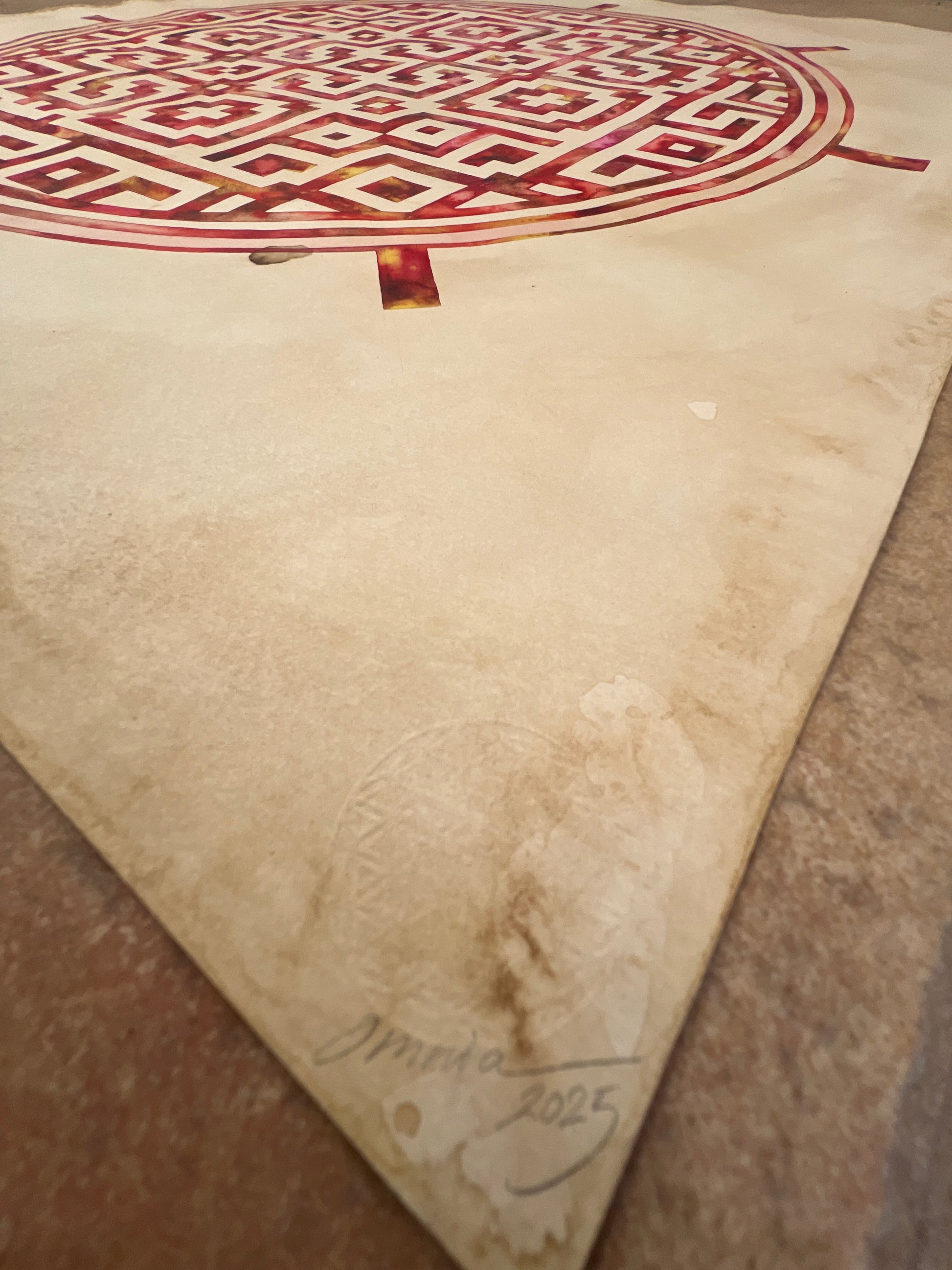 arte sagrado tapiz geometría diseño tradicional acuarela Oniric Omnia en Mallorca