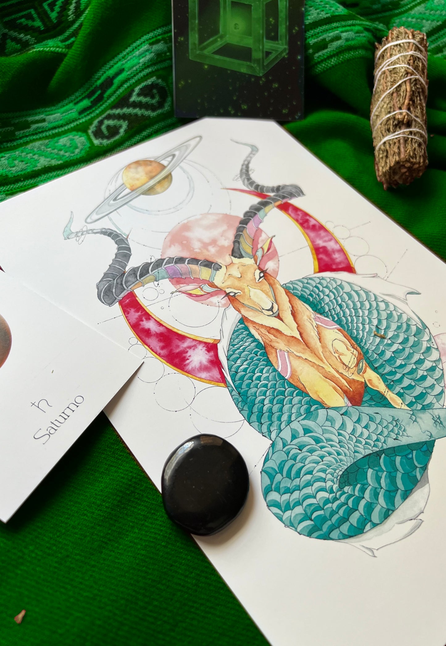 STEINBOCK – Sternzeichen Kunst in Aquarell und Tinte